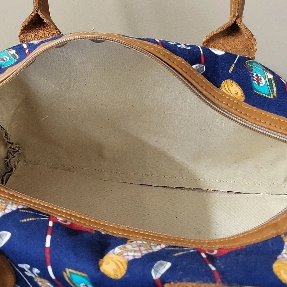 Vintage Canvas Golf Handbag Bright Color‎ Retro Purse